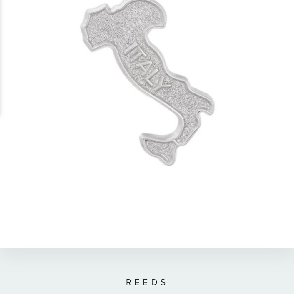 Sterling Silver Italy Map Flat Charm - Picture 3 of 5